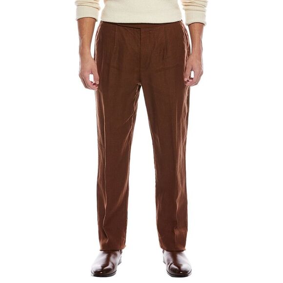 Todd Snyder MensLinen Side Tab Trouser Brown
